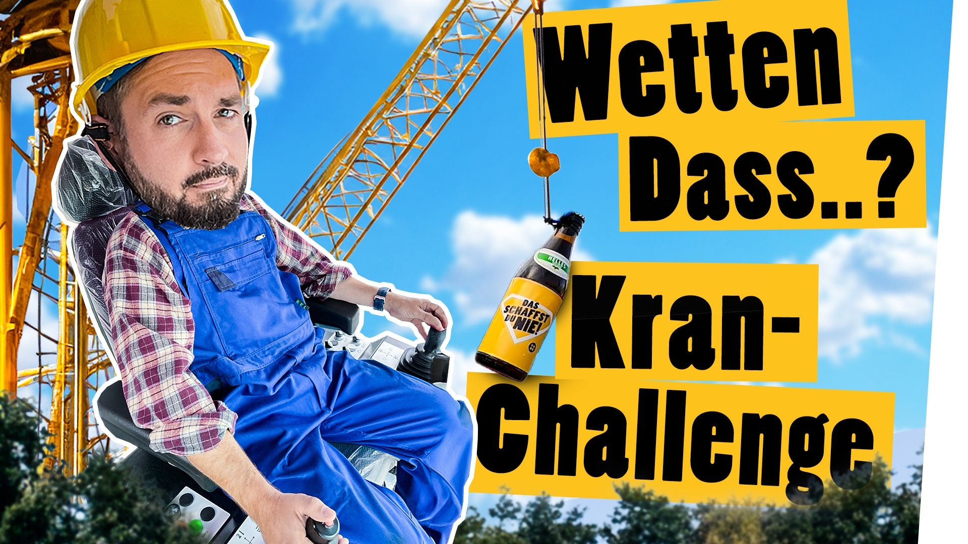 Mit dem Kran: Stell die Flasche zurück in die Kiste! || Challenge || Das schaffst du nie!